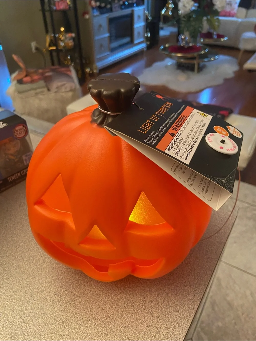 Light Up Halloween Pumpkin Décor - Orange Jack-O'-Lantern